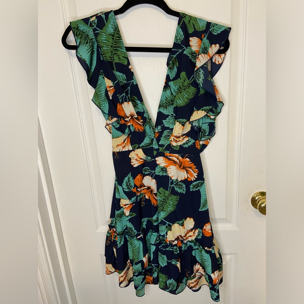 SHEIN Orange Ruffled Tiered Sundress for Wedding Guest
